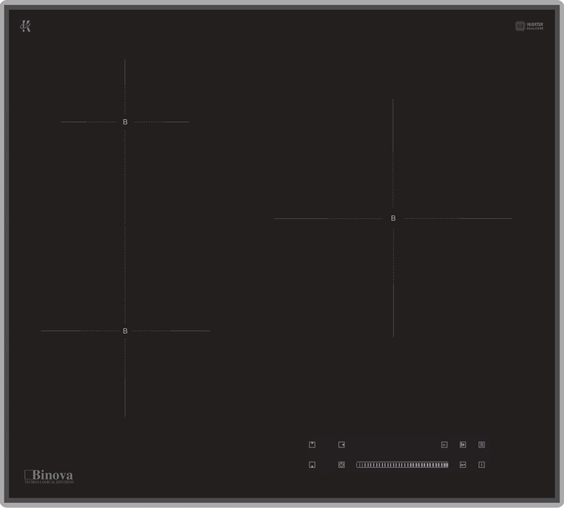 Bếp từ vuông 3 vùng nấu Binova model: BI-5588-ID